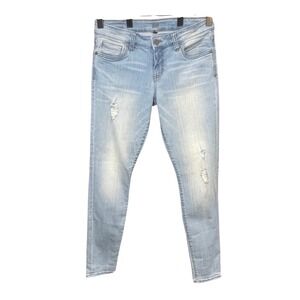 Kut from the Kloth Toothpick Skinny Light Wash Distressed Blue Jeans Size 8